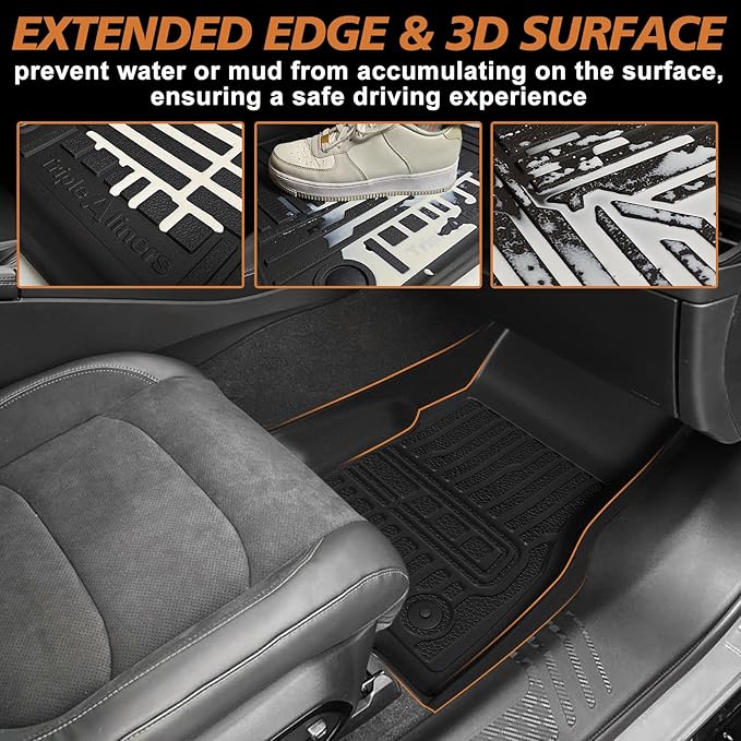 TripleAliners All-Weather Mats Compatible with 2025 2024 Dodge Charger EV Accessories Floor Liners Trunk Cover Custom Fit TPE Heavy-Duty Liners (Floor & Trunk Mats)