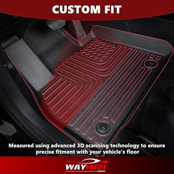 Wayhigh-All Weather Floor Mats and Cargo Mat Set Fit for 2013-2019 Ford Escape & Ford C-Max 2013-2018 Custom Fit TPE Heavy Duty Car Mats Rubber Floor Liners Accessories