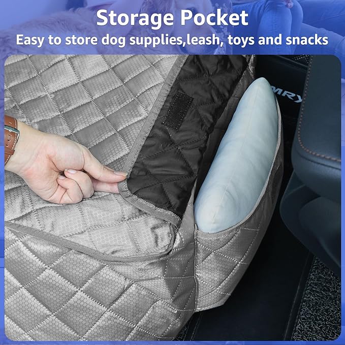 PETICON Front Seat Cover 2 Pack, Full Protection Dog Car Seat Cover with Side Flaps, Nonslip Scratchproof Captain Chair Seat Cover Fits for Cars, Trucks, SUVs, Jeep (Gray)