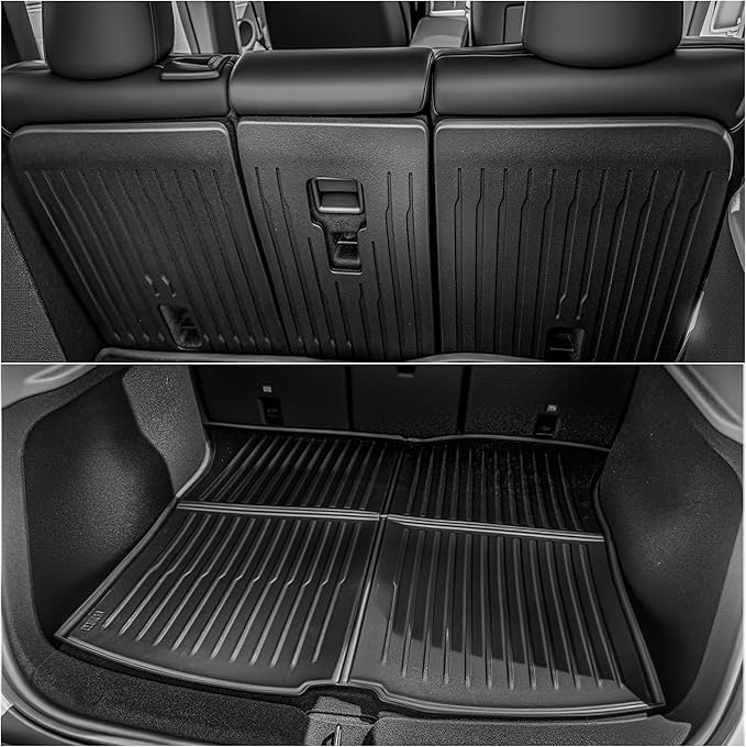 YITAMOTOR Floor Mats Fit for Model Y Juniper 5-Seater 2025 2026 (NOT for 7-Seat), 9PCS TPE All-Weather Car Mats Full Set Interior Accessories with 1st & 2nd Row, Back Seat Mats and Cargo Liner
