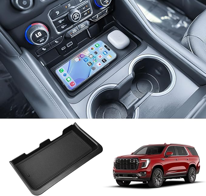 EDBETOS Center Console Organizer Tray for 2021-2023 2024 GMC Yukon & Chevy Tahoe Suburban Open Pocket Organizer Storage Hidden Secret Compartment, 2-Layer Upgrade (Not for Yukon Denali/Ultimate)