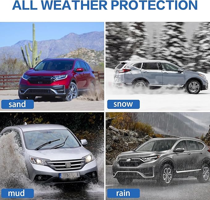 Weize Floor Mats and Cargo Liners for Honda CR-V 2023 2024 2025 2026 (Include CR-V Hybrid Models), All Weather Car Trunk Mat (Upper Position), 1st & 2nd Row & Trunk Liner Full Set