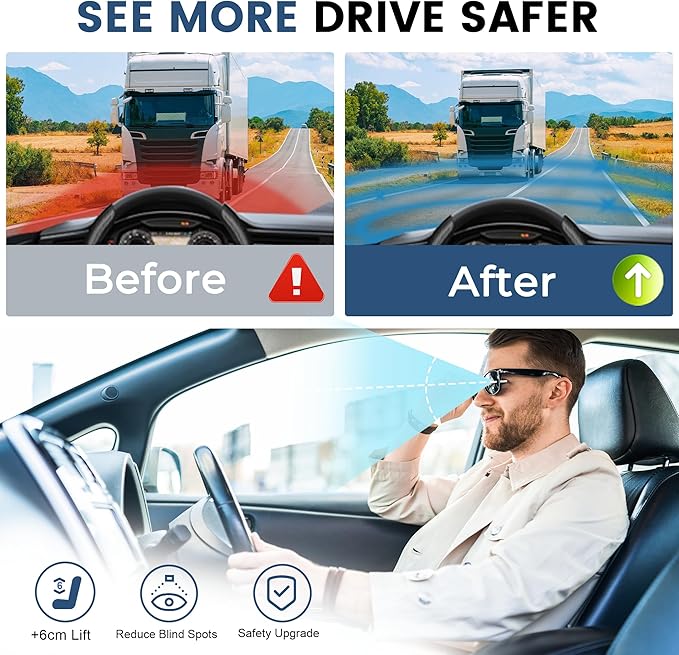 Wedge Car Seat Cushion, Office Chair Cushion, Memory Foam Truck Seat Cushion for Sciatica Tailbone Pain Relief, Long Driving, Coccyx, Back Support