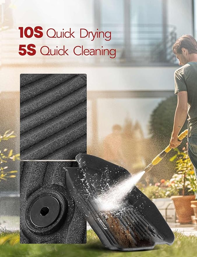 YHTAUTO Floor Mats Fit 2019-2025 Chevy Silverado/GMC Sierra 1500, 2020-2025 Silverado/Sierra 2500HD/3500HD Crew Cab (w/Rear Underseat Storage Box & Front Bucket Seat), TPE All Weather Floor Liner