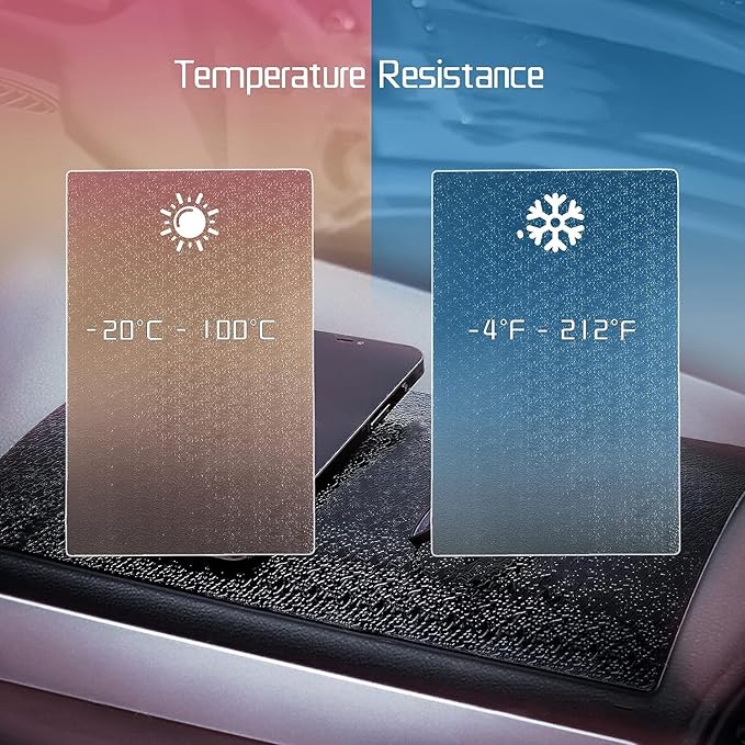 Non-Slip Car Dashboard Sticky Pad – Extra Thick 6.5"x4.5" MINI-FACTORY Fixate Gel Mat for Phones, Glasses, Keys – Anti-Slip Grip (2 Pack)