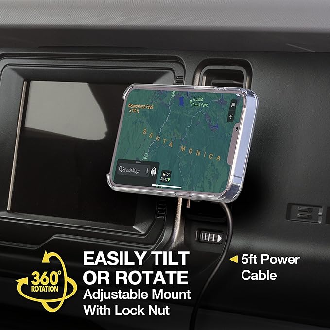 Scosche MPQ5DV-XTSP MagicMount Pro Charge5 15W Wireless Charging MagSafe Car Mount, Magnetic Phone Holder for Dashboard/Vent Compatible with iPhone 16/15/14/13/12 Pro/Pro Max/Plus, MagSafe Case & More