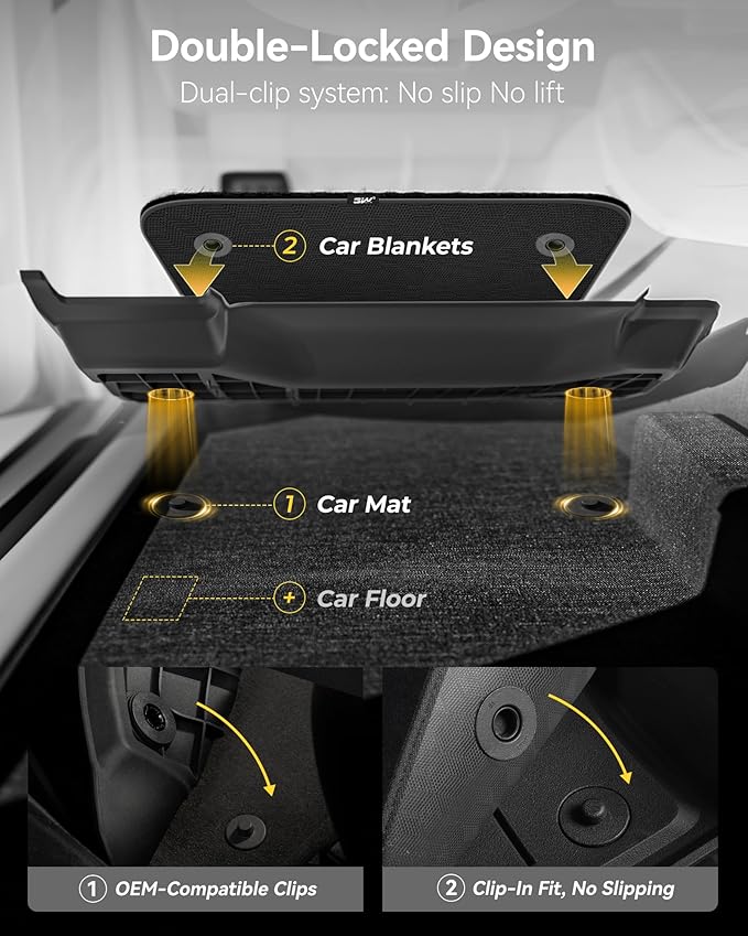 3W Floor Mats with Carpets for Mercedez Benz C-Class 2015-2021(for Sedan Only), TPE Floor Liner Thickened Carpet with Safety Locks for Benz C Class C300/C350e/C43 AMG/C63 AMG/C63 AMG S