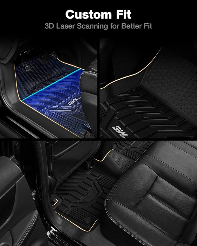 3W 2014-2020 Nissan Rogue Floor Mats Custom Fit for Nissan Rogue Accessories TPE All Weather Floor Liner, 1st and 2nd Row Car Mats (NOT for Rouge Sports and Select Models)