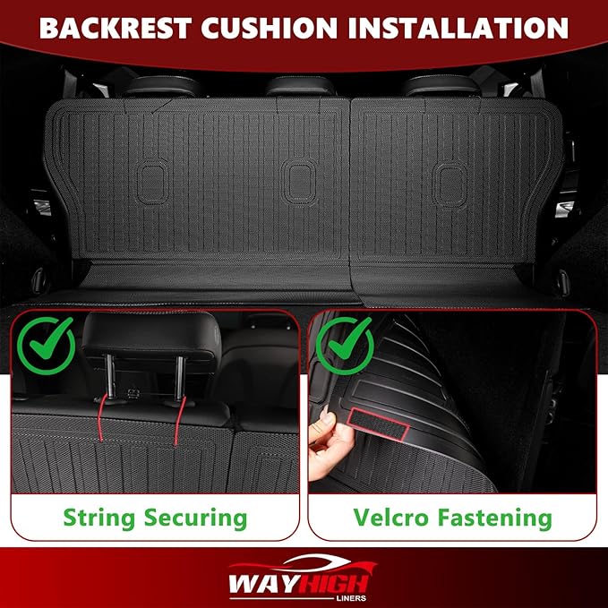 Wayhigh-All Weather Floor Mats and Cargo Mat Set Fit for Ford Expedition Max 7 Seats 2021-2025 TPE Car Mats with Backrest Mat Waterproof Heavy Duty Rubber Floor Liners for Expedition Max Accessories