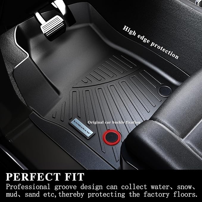 Floor Mats & Trunk Mat for 2021-2024 2025 Ford Bronco 4 Door Cargo Mat Cargo Liner All Weather Seat Cover Protector for Bronco Accessories (Non Sport or 2 Door Model)