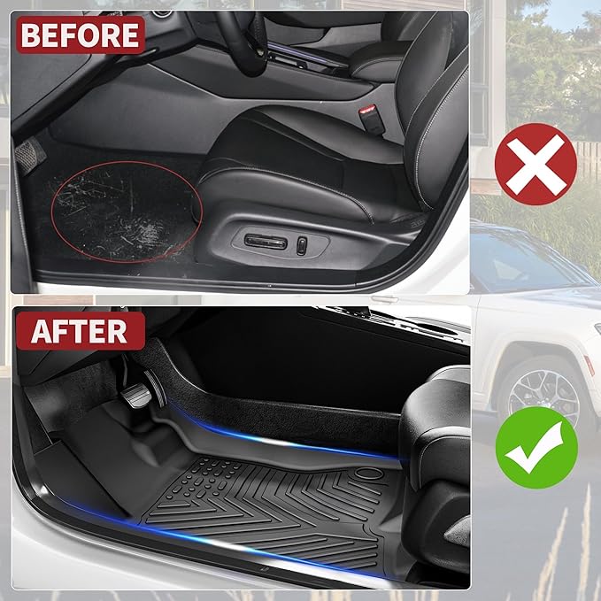 YITAMOTOR Floor Mats Set Fit for Toyota Corolla 2026-2020, All Weather TPE Corolla Floor Liners and Trunk Mat Custom Fit Front & 2nd 2 Row Seat & Cargo Liners, Black