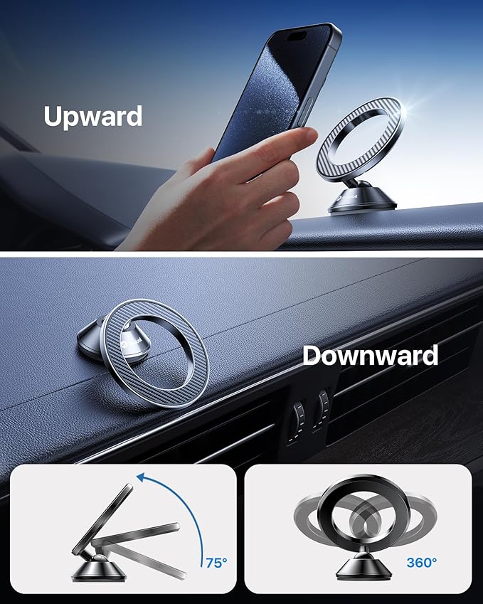 andobil for Magsafe Car Mount [20 Strongest Magnets & Upgraded 3M Adhesive] Dashboard Magnetic Car Phone Holder for iPhone 17 Pro Max 16 15 14 13 12 Cell Phone Holder Car for Samsung Galaxy S25/S24