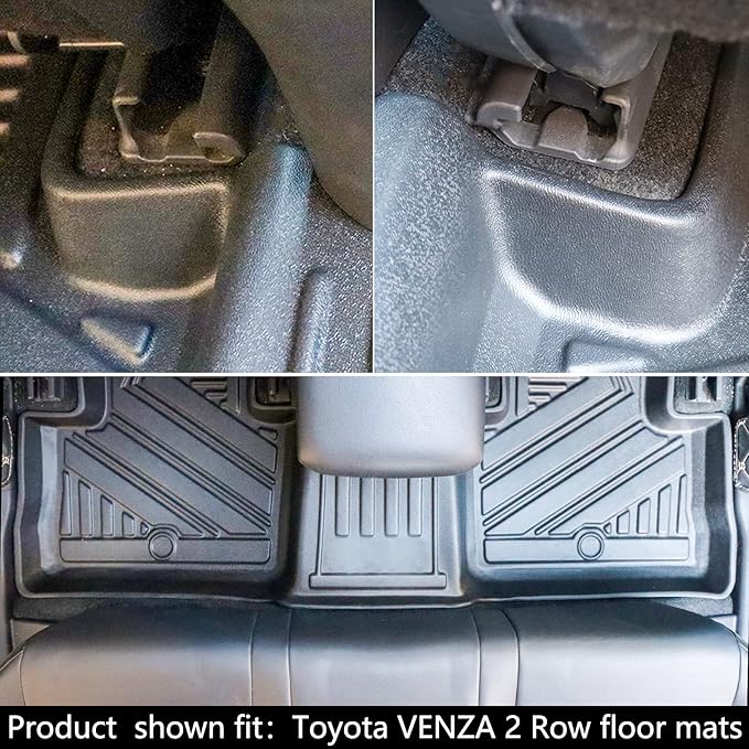 All -Weather Floor Mats Fit for Toyota Venza 2025 2024 2023 2022 2021 Trunk Mats，Rubber Car Cargo Liners Protector for 2021-2025 Toyota Venza Accessories，Anti-Slip Floor Mats 2 Row & Cargo Liners