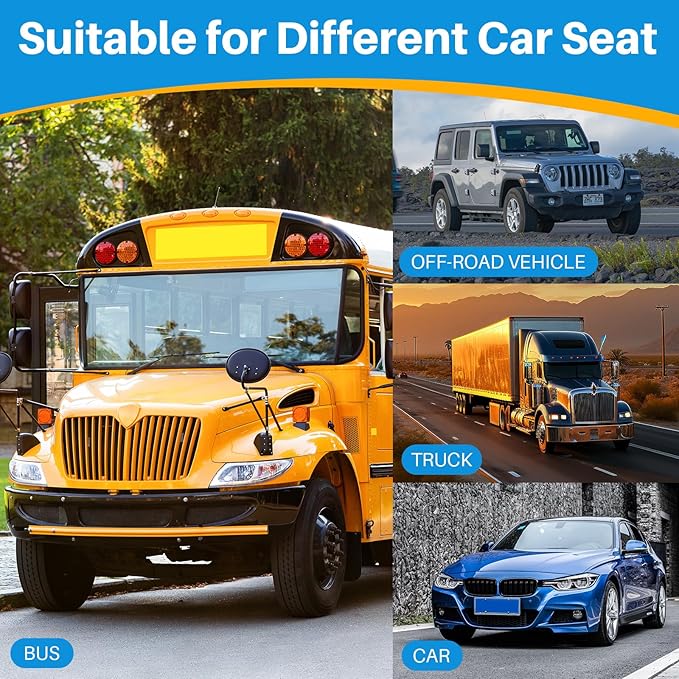 X Large Car Seat Cushion for Driving, Mprove Driving Vision/Posture, Truck Seat Cushion with Non-Slip and Adjustable Straps, Memory Foam Seat Cushion for Long Time Driving Car, Truck, SUVs (DarkGray)