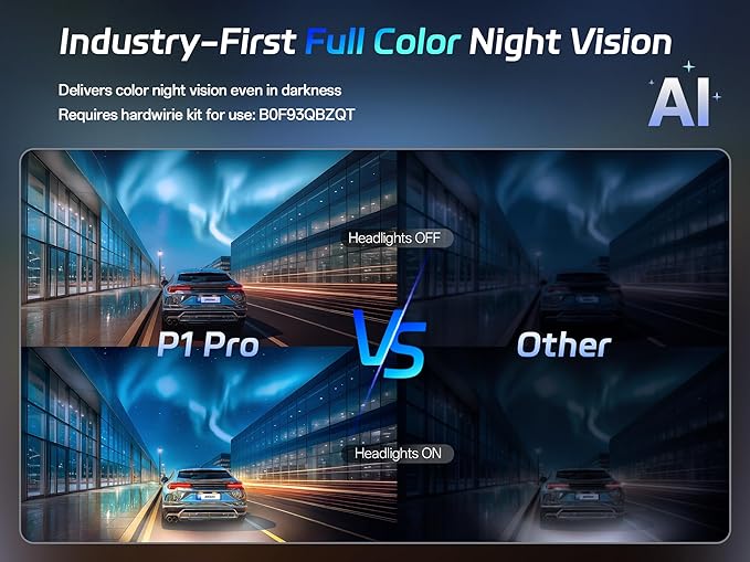 Pelsee P1 Pro 4K Dash Cam Front and Rear, STARVIS 2 Sensor, 64GB Card, Dual Dash Camera for Cars with Full-Color Night Vision, HDR WDR, ADAS, GPS, WiFi & Voice Control, 24H Parking Mode, 3.39" Screen