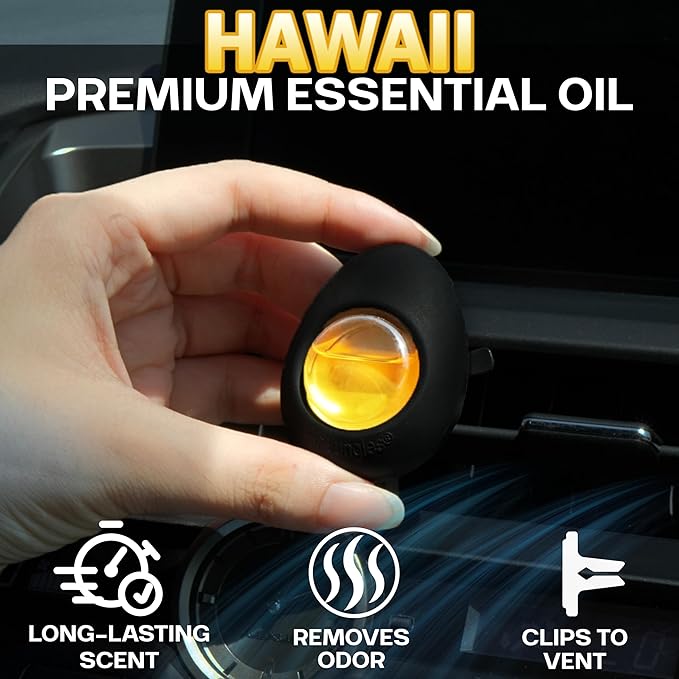 Air Jungles Car Air Freshener Vent Clip 5 Count, Variety Pack – New Car, Ocean, Lavender, Honey Peach, Hawaii Mahalo, 4 ml Each, Long-Lasting Odor Eliminator, Up to 150 Days Freshness for Auto