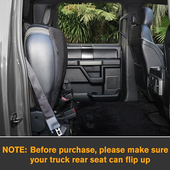 PETICON Dog Seat Covers for Trucks with Fold Up Seats, Crew Cab Floor Cover with Door Protection, Waterproof Full Coverage Pet Truck Back Seat Cover with Mesh Window for F-Series