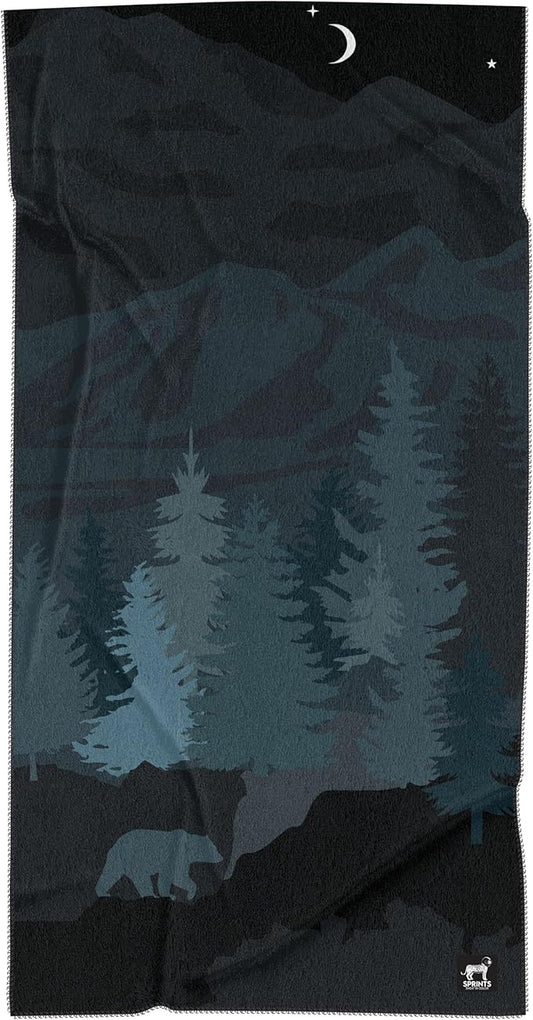 Sprints Athletic Running Towel, Full-Sized, Car Seat Cover - Performance Microfiber (Nightfall Grizzly)