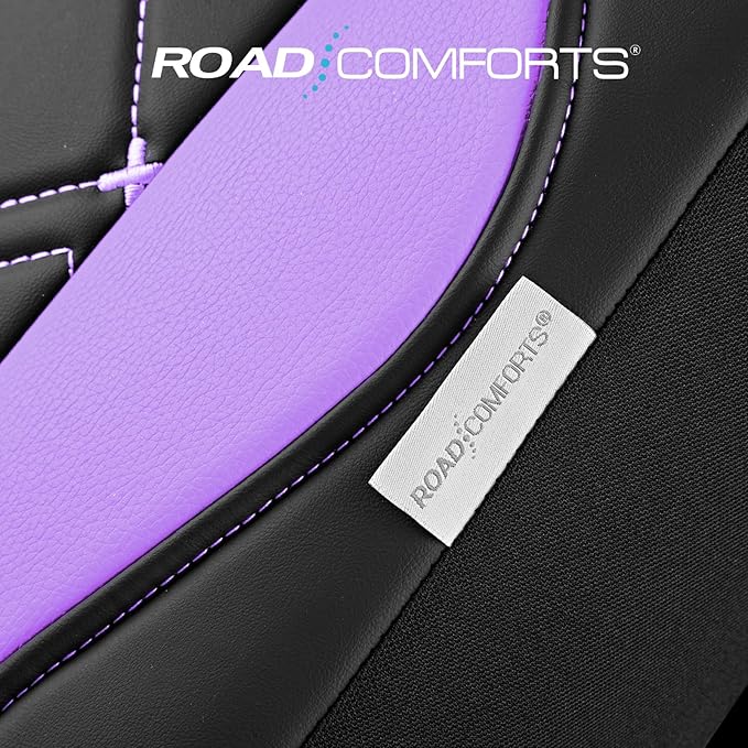 Road Comforts Seat Covers, Premium Leather Car Seat Covers Full Set for Women Girls,Airbag Compatible, Automotive Seat Covers Universal Fit Most Cars,Vans,Truck,SUV