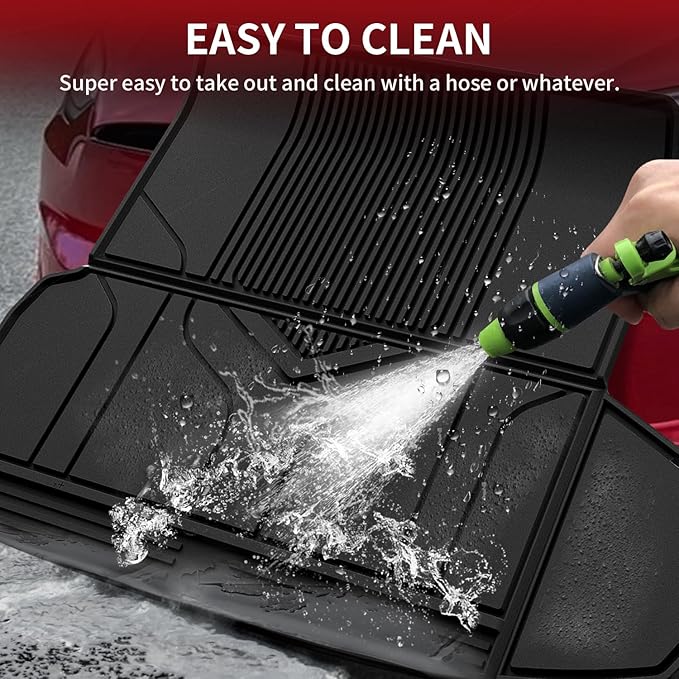 LASFIT Premium Extra Thick Trunk Mats for Tesla Model S & Model S Plaid 2025/2024/2023/2022/2021 | TPE All Weather Custom Fit Frunk Car Mat Cargo Liners Set, 3PC Black