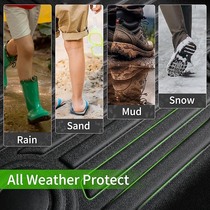 Floor Mats & Cargo Liner Set Fit for 2024 2025 BMW 5 Series G60 (530i/530i xd/540i/540i xd) All Weather Protection TPE Anti-Slip Automotive BMW 5 Floor Liners Custom Accessories - Black