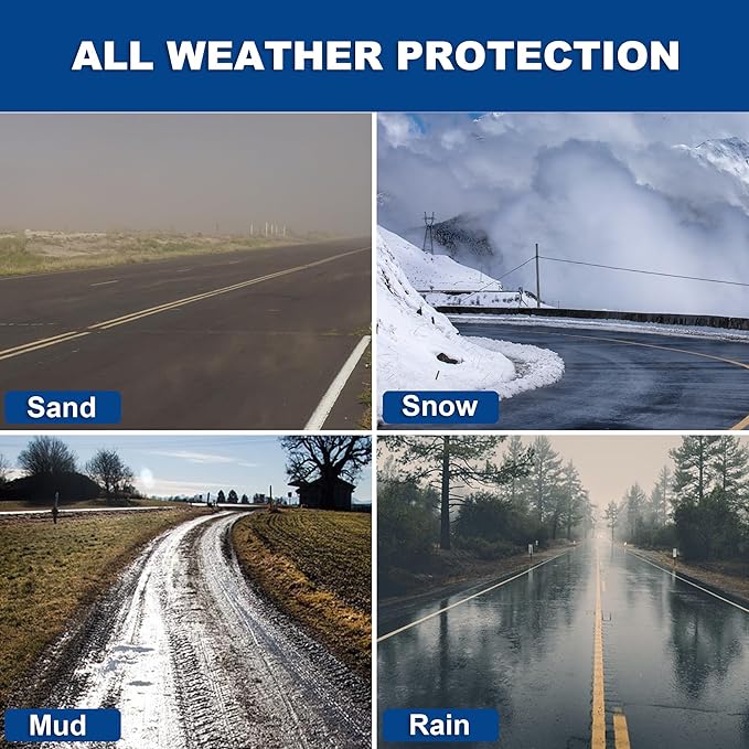 WEIZE Floor Mats for Ford F250/F350/F450 2017-2024 2025, All Weather Floor Liner Custom Fit for F250 F350 F450 Super Duty Crew Cab Rear Seat with Under Seat Fold Flat Storage 3 Pcs