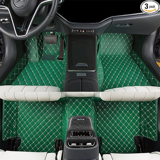 Luxury car Floor mats are for 99% of Vehicle Models,All Weather car Floor mats Provide Comprehensive Protection for Vehicles,Floor mats for car Personalized Customization! (Green Rice)