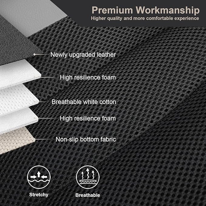 GIANT PANDA Front Seat Cover for Honda, 3D Air Mesh Bucket Car Seat Protectors Custom Fits Honda Civic Accord Pilot CRV HRV Element Passport (Gray) 2-Pack