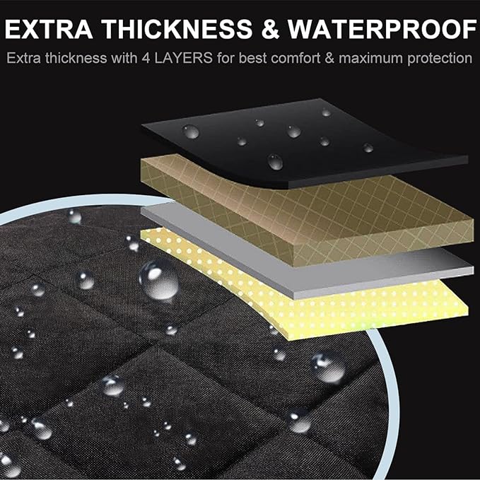 AsFrost Dog Seat Cover Cars Trucks SUVs, Thick 600D Heavy Duty Pets Car Seat Cover, Waterproof & Wear-Resistant Durable Nonslip Backing & Hammock Convertible, Black, 2 Pack