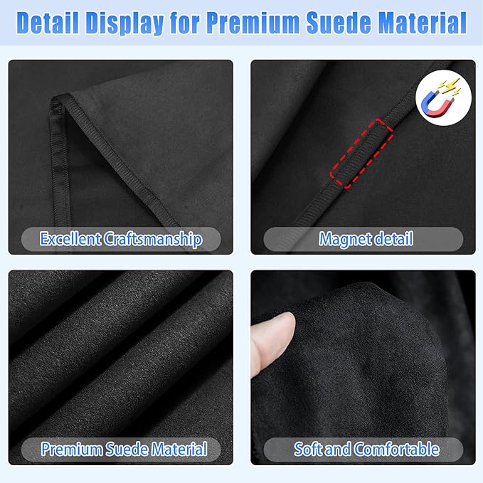 ZATOOTO Suede Car Window Shades 4PCS - Car Window Covers for Ultimate Privacy, UV Protection, and Heat Insulation, Sun Shade Perfect for Camping, Travel, Baby Safety, and Daily Use