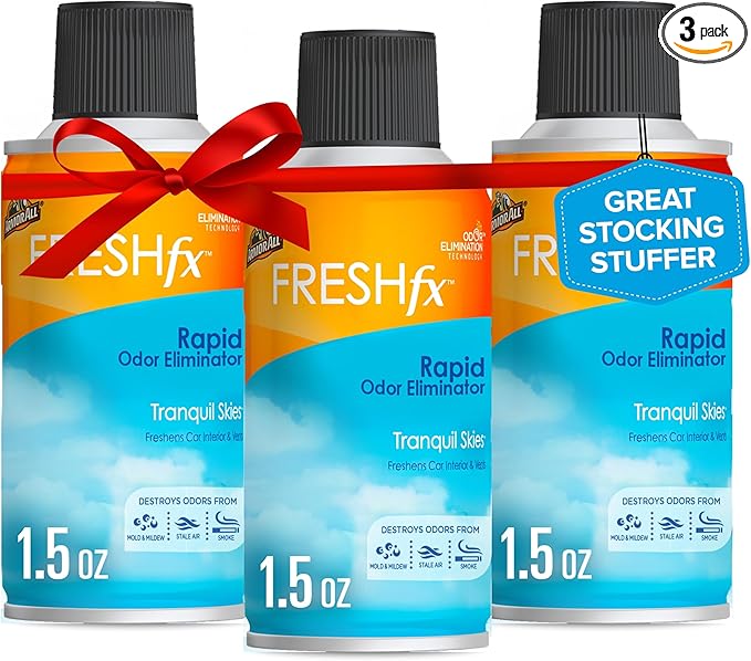 Armor All Car Air Freshener and Purifier, Car Odor Eliminator, Stocking Stuffers, 1.5 Ounce (Pack of 3)