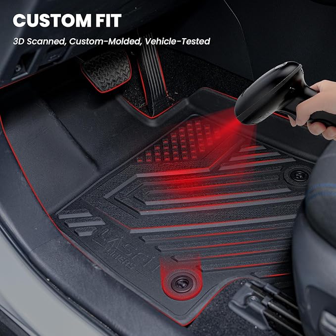 LASFIT Floor Mats&Trunk Mat Fit for Toyota RAV4 2019-2025 (Only Fit Hybrid) All Weather TPE Mats Custom Fit Floor Liner for Toyota RAV 4 1st and 2nd Row Full Set Car Mats and Cargo Liner, Black