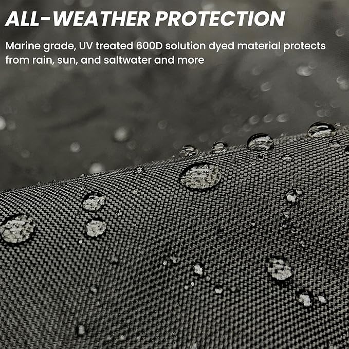 SavvyCraft Waterproof Boat Steering Wheel Covers, Heavy Duty Solution-Dyed 600D Fade-Resistant UV Protection Sailboat Yacht Marine Steering Wheel Protector Case, Vecro and Zipper Closure Black 26"