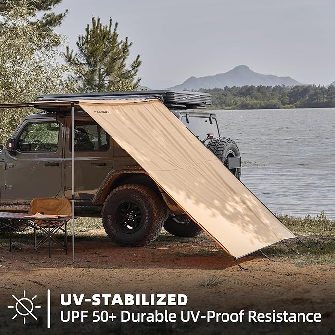 Awning Wall 6.6FT x 8.5FT Multi-Side Universal Awning Extension Waterproof Ripstop UV-Resistant for Windbreak & Sun Shade