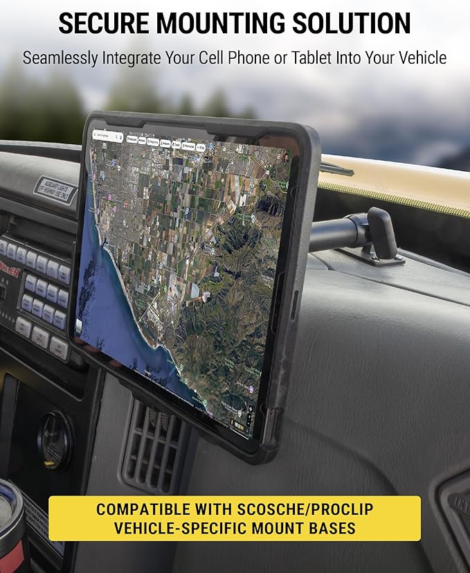 Scosche MXMSAMPS2HD MagicMount Pro Heavy Duty Dashboard Cell Phone Holder/Tablet Mount for Truck, Semi & Car, Magnetic Dash Mount with AMPS Plate Compatible with MagSafe, iPhone, Android & iPad
