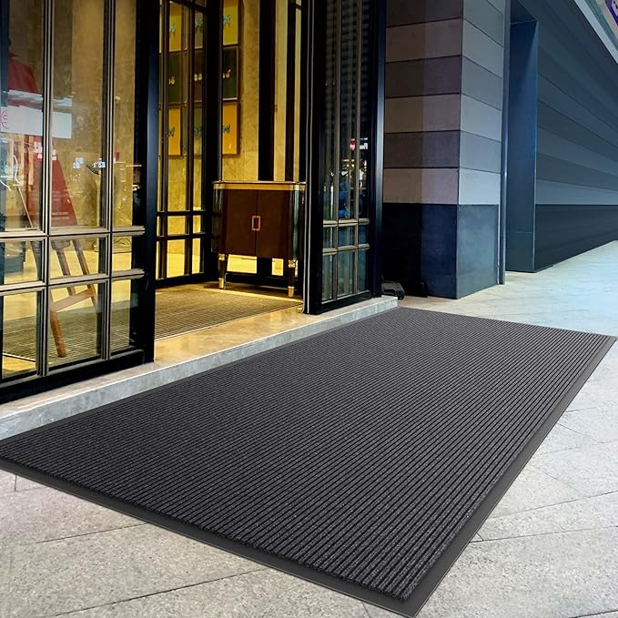 Amyracel Front Door Mat Indoor Outdoor Entrance, 48" x 72" All-Season Waterproof Doormat for Enterway, Heavy Duty Commercial Floor Mat, Fade Resistant, Rubber Back, Low Profile, Easy Clean