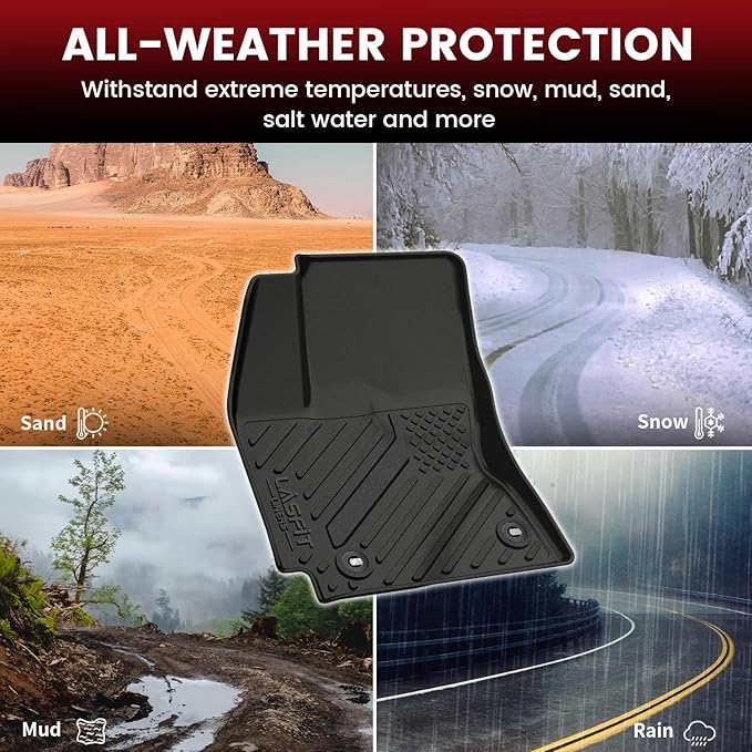 LASFIT Floor Mats for Toyota Corolla Sedan 2014-2019, All Weather TPE Custom Fit Car Liners for Toyota Corolla Accessories 1st & 2nd Row Car mats, Easy to Clean, Odorless, Black