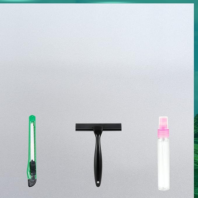 Frosted Glass Window Film with Tools,Reusable Window Privacy Film,Static Clings Window Film Kit for Home Bathroom and Office. (Pure, 23.6Inch×78.7Inch)