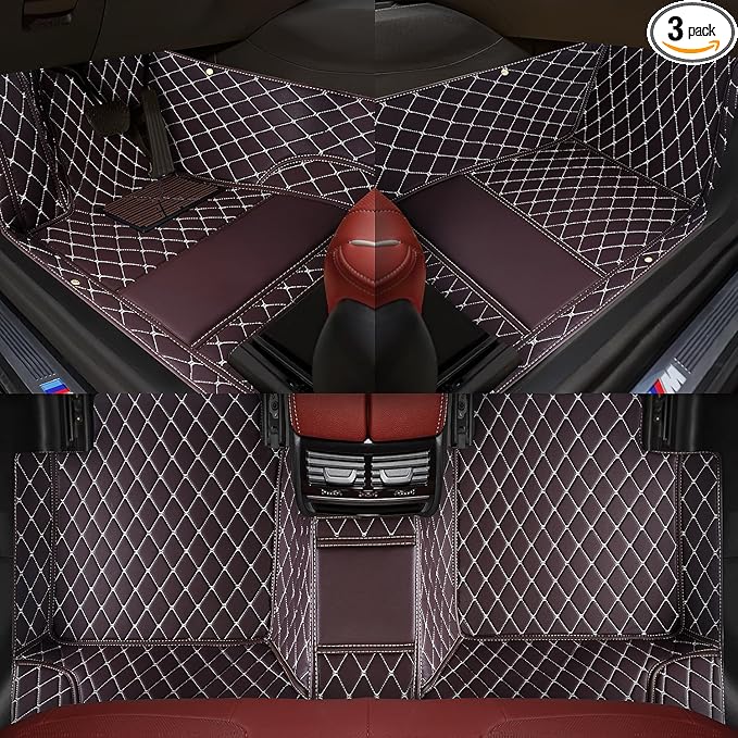 Luxury car Floor mats are for 99% of Vehicle Models,All Weather car Floor mats Provide Comprehensive Protection for Vehicles,Floor mats for car Personalized Customization! (Dark Brown)