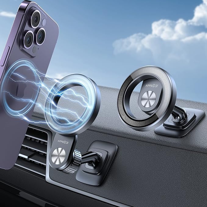 APPS2Car 2-Pack Compatible for Magsafe Phone Holder for Car - Designed for iPhone 17/16/15/14/13/12 Official Magsafe Case