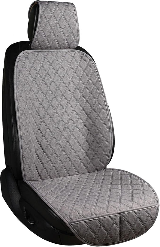 ENOGE Car Seat Cover, Front Car Seat Covers, Driver Seat Protector with Soft & Breathable Cloth Fabric for All Seasons Universal Fits Most Automotive, Van, SUV, Truck (Gray,1 Front)
