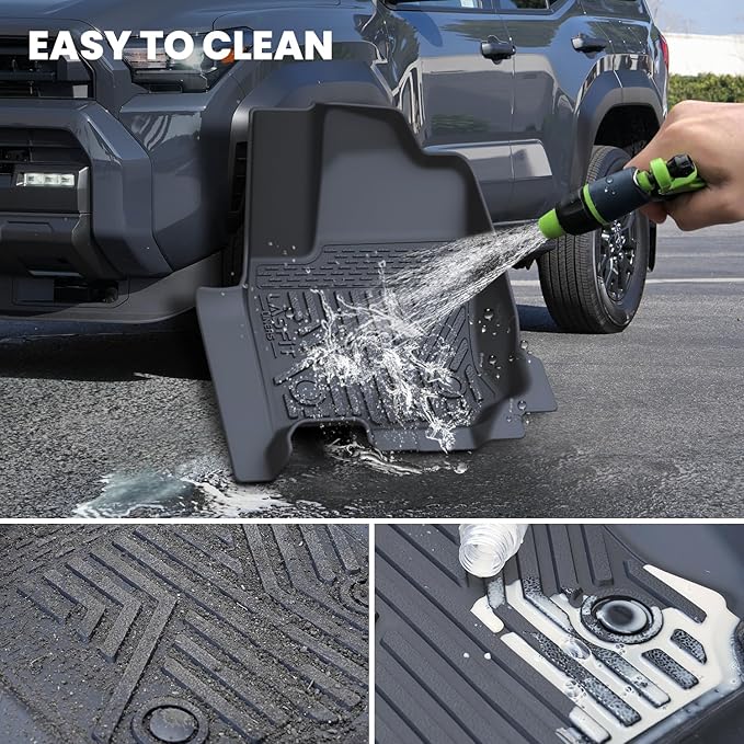 LASFIT Floor Mats for Toyota 4Runner 2025 2026 (Only Fit Hybrid), All Weather TPE Custom Fit Floor Liner for 4 Runner TRD/Limited/Platium 6th gen Front&Rear Car Mats, Black