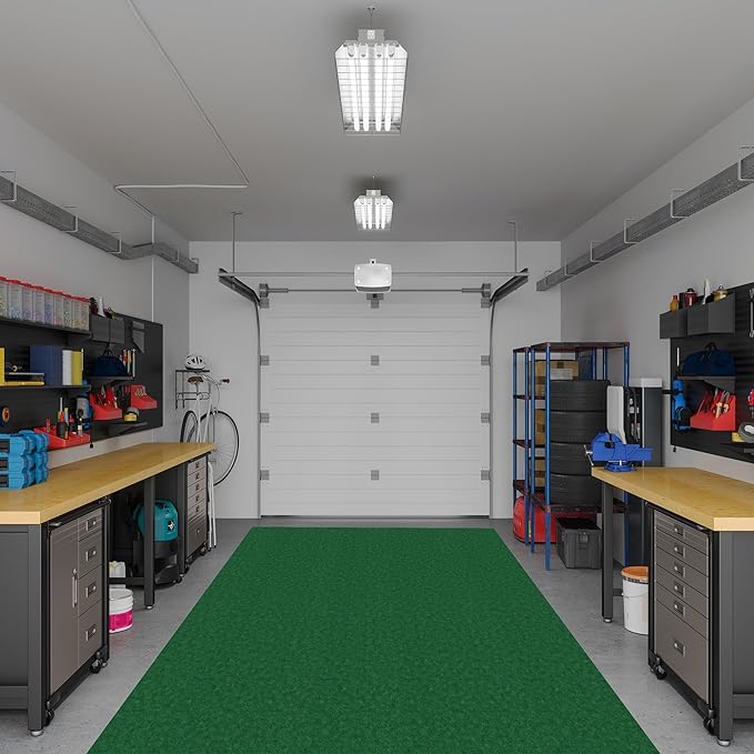 Ottomanson 6'6" x 20' Hallway Runner with Scraper Pile - Extra Durable Non-Slip Rug Mat for Indoor & Outdoor Use - Ideal for Kitchen, Entryway & Garage - High-Traffic Carpet, Green