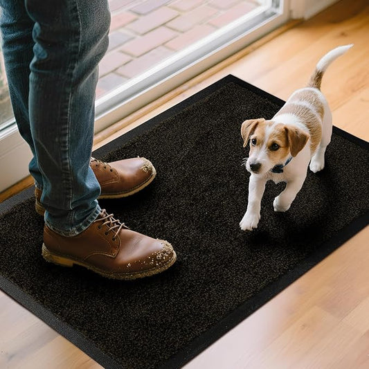 Entry Mat, Upgraded Non-Slip Inside Door Mats for Home Entrance, Ultra-Thin Super Absorbent, Machine Washable Indoor Door Mats for Front Back Door, Shoes, Paws, 1'5" x 2'6"