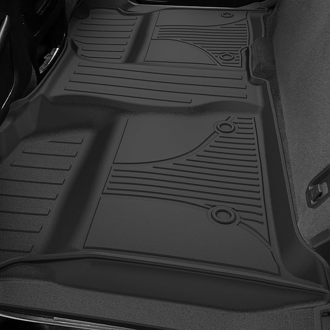 AOMSAZTO Floor Mats for 2014-2018 Chevy Silverado/GMC Sierra 1500 Crew Cab, 2015-2019 Silverado/Sierra 2500 HD / 3500 HD Crew Cab, 1st & 2nd Row Car Liner