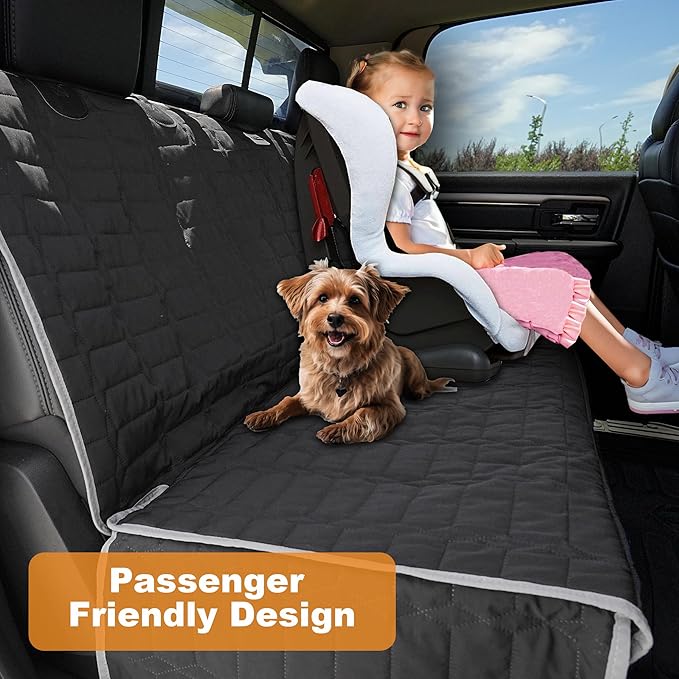 Dog Car Seat Cover for Back Seat,Washable Bench Seat Cover for Truck,Nonslip Backseat Cover Protector for F150/Ram1500/GMC Sierra/Toyota/Chevrolet Silverado,Car Seat Covers for Dogs