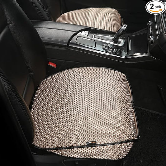 Auto Newer Breathable Universal Four Seasons Car Seat Covers, Luxury Car Seat Cushion，Protectors for Front Seat Bottoms,Compatible with 95% Vehicles， Fit for Cars Truck SUV (Gold Beige,2PCS)