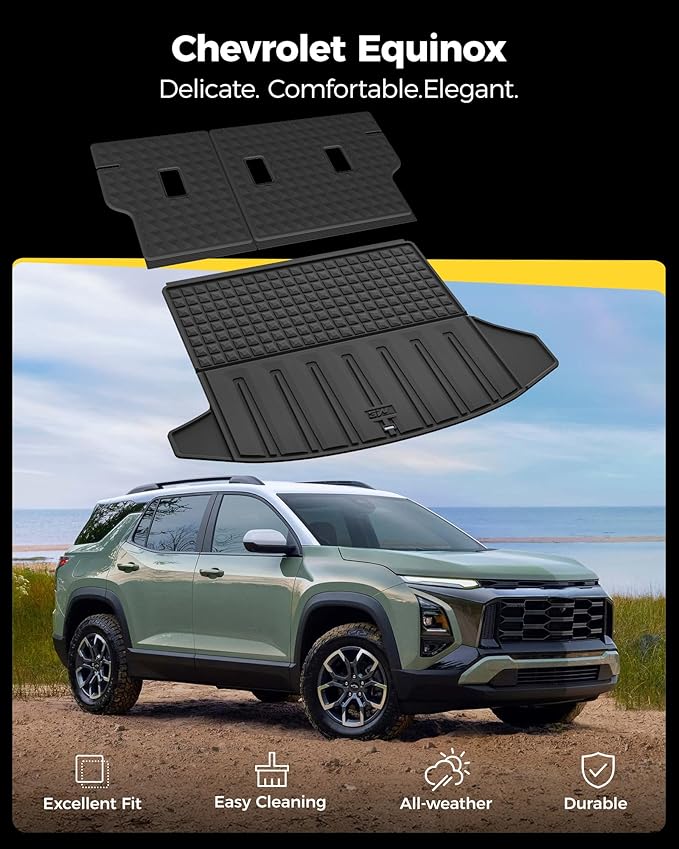 3W Seat Back Mats & Cargo Liner for 2025 2026 Chevrolet Chevy Equinox/GMC Terrain (Not for Equinox EV), All Weather TPE Custom Fit Floor Mats, Car Mats Full Set for Equinox/Terrain
