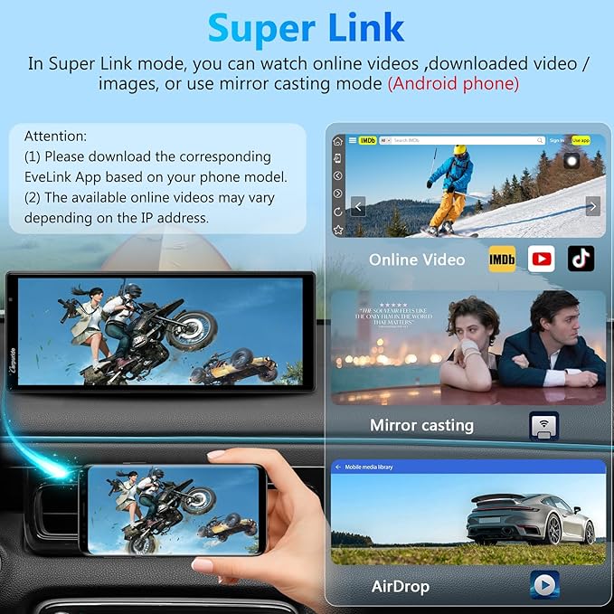 CARPURIDE W903S Wireless Carplay & Android Auto Screen with 3 Channel Dash Cam, 4K Front &1080P Rear, 1080P Infrared Cabin Camera for Cars with 64GB Card, Loop Recording, Bluetooth