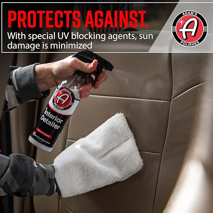 Adam's Polishes Interior Detailer 16 fl. oz (Combo) - Total Car Interior Cleaner, Protectant & Dressing | All Purpose Cleaner & Leather Conditioner | Vinyl, Dashboard, Screen, Seat Cleaner & More